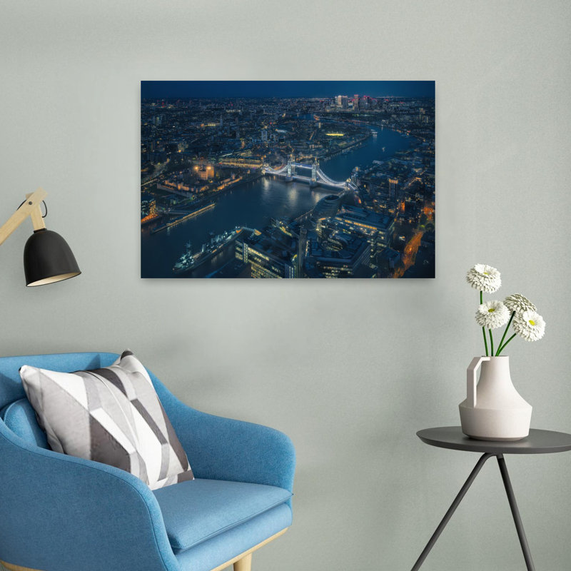 Art mural sinueux de Londres, H 16 po x l 24 po