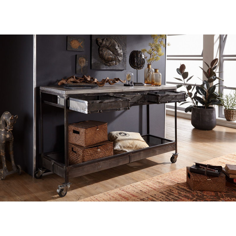 Heavy 150cm Solid Wood Top Console Table