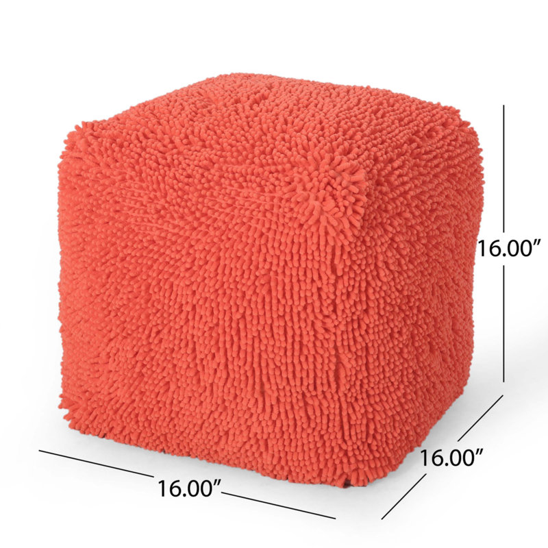 Pouf Sunny Square, corail