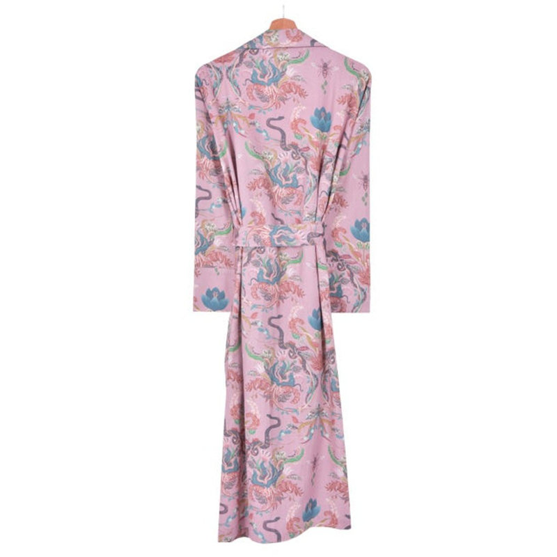 100% Cotton Mid-Calf Bathrobe with Pockets, M