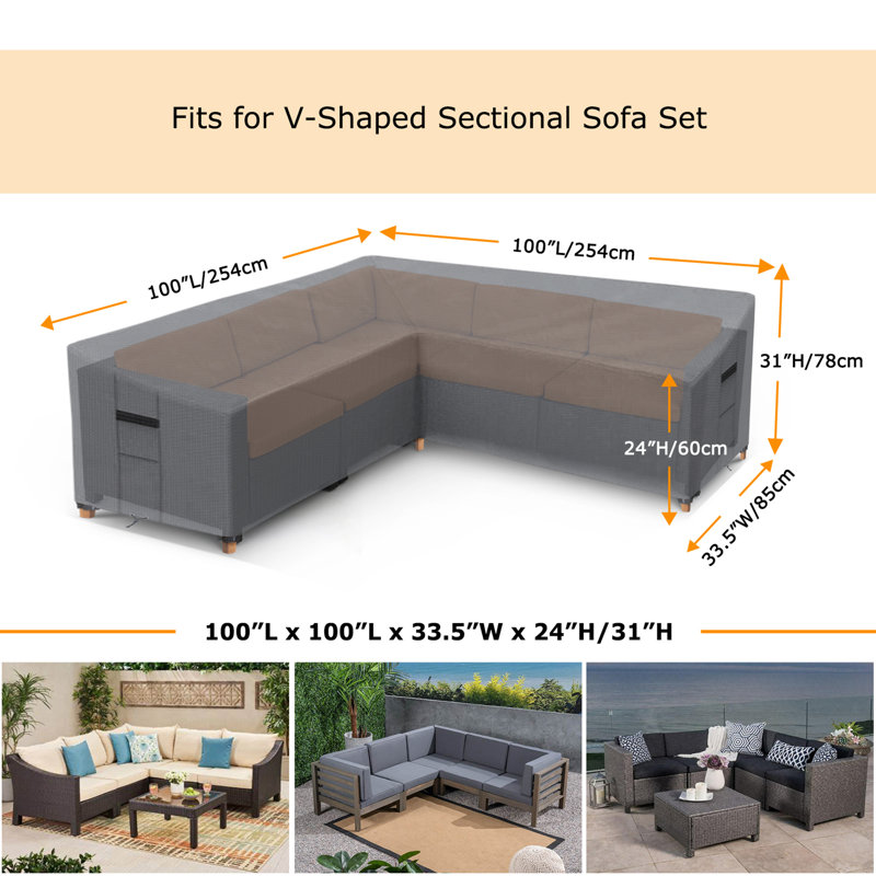 100'' Outdoor Patio Sectional Cover