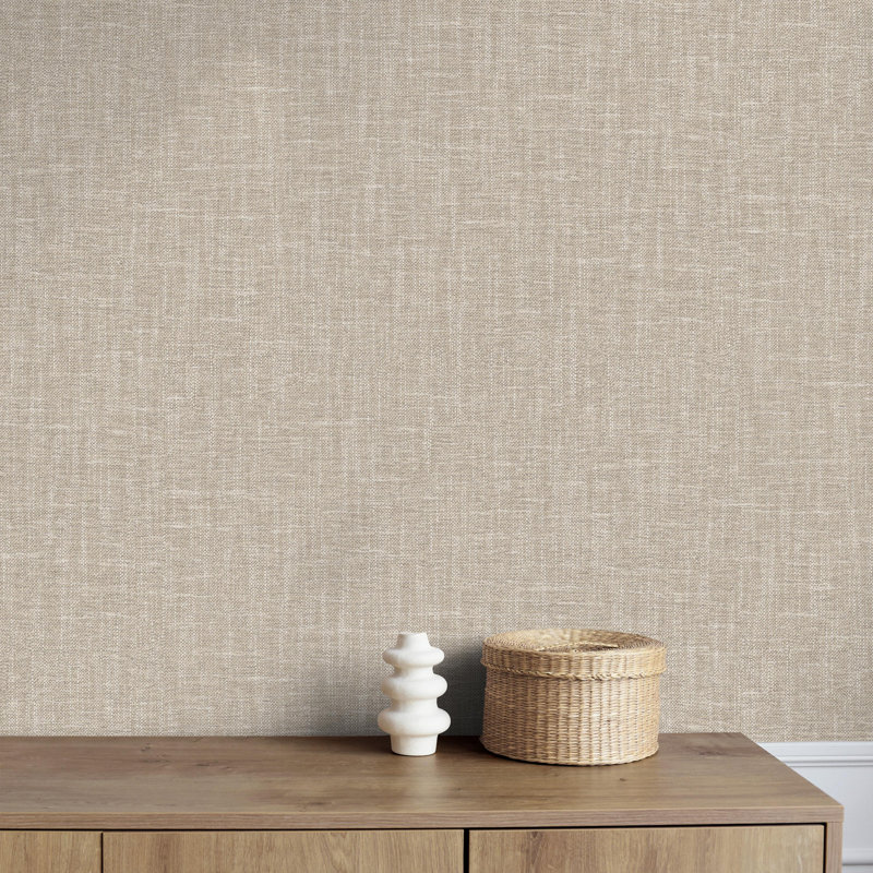 Oakleigh Plain Luxury Textured Wallpaper, Taupe