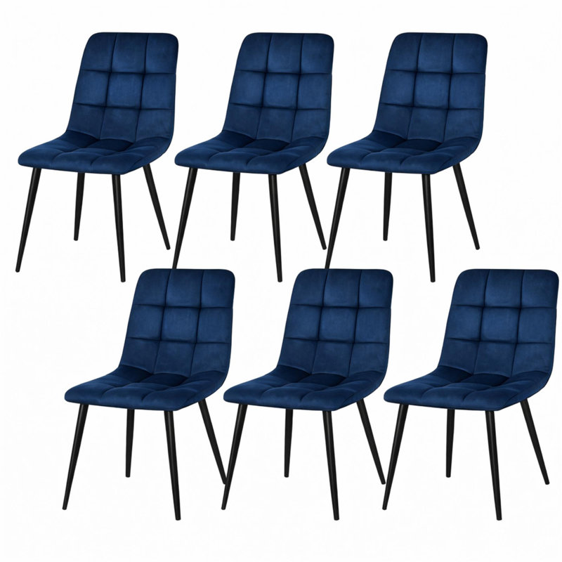 6 - Person Dining Set, Blue, 75cm H x 140cm W x 80cm D