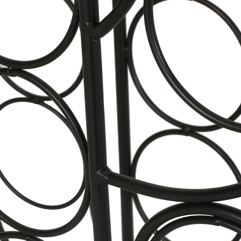 Support à vin de table sophistiqué - 13 bouteilles, conception de cactus, fer, noir mat, sans assemblage, boîte de rangement industrielle moderne 14,75 x l 8,00 x P 23,25h