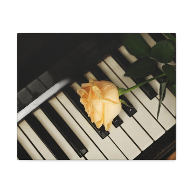 «Piano Rose Music Lover's Delight Piano», art mural sur toile, H 18 po x l 24 po