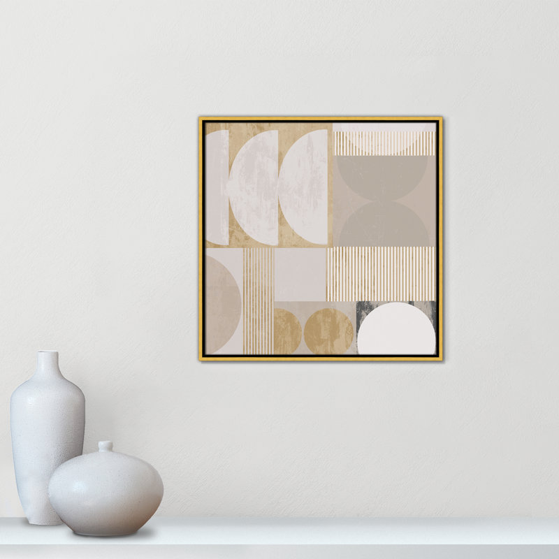 «Golden Balance II» par Casa Fine Arts, Toile avec cadre, L 25,5 po x H 25,5 po, Flotteur doré