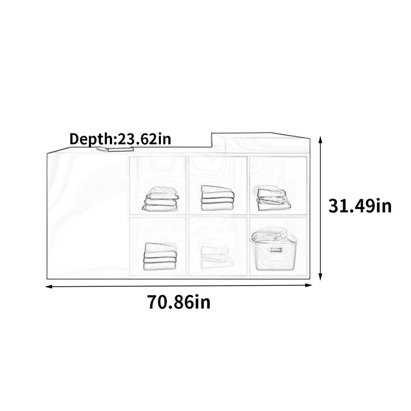 Fashion Simple Display Cabinet, 31.49" H x 70.86" W x 23.62" D