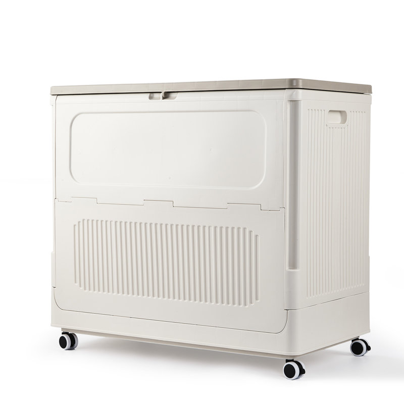 130L Laundry Hamper With Lid, Foldable Storage Basket For Yoga And Toys, Laundry Cart With Wheels For Laundry, Bathroom, Living Room, Dormitory