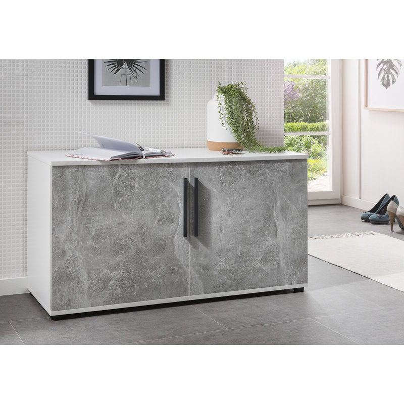 Leocadia 95cm Sideboard, White/Grey