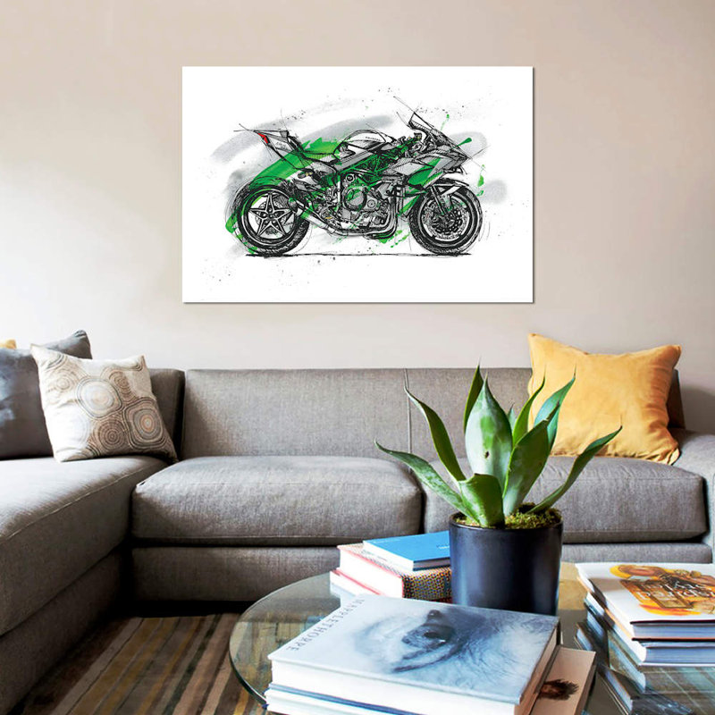 " Ninja H2R " by Frank Banda, 40" H x 60" W x 1.5" D, No Mat, Wrapped Canvas