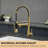 Pull Down Kitchen Faucet, Stainless Steel, Single Handle, Brushed Gold, Contemporary Appeal Precision Engineering-689340659