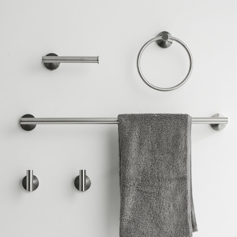Ensemble de quincaillerie de salle de bain murale en acier inoxydable 5 pièces, Nickel brossé