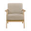 Chaise d'appoint - Mobilier de style moderne en tissu brun clair avec dossier et siège rembourrés en bois d'hévéa massif-984510570