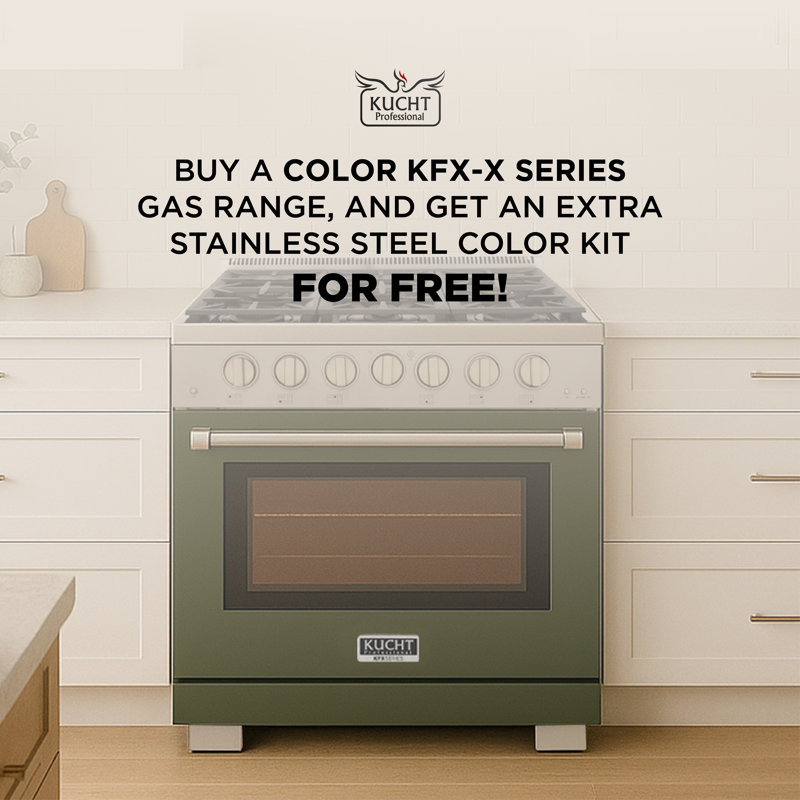 48 in. 6.7 cu. ft. Natural Gas Range Two Ovens in Olive Green with True Simmer Burners, Stainless Steel, Liquid Propane