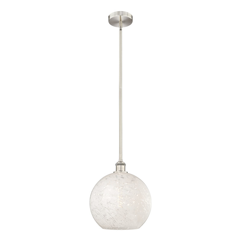 Luminaire suspendu 1 lumière Ivana, H 13 po x l 12 po x P 12 po, Nickel satiné brossé