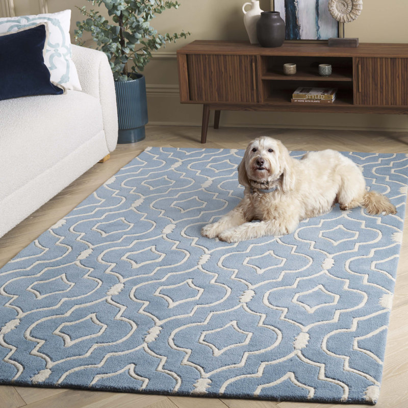 Carolene Hand Tufted Wool Geometric Rug, Rectangle 8'9" x 12'