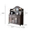 Buffet en bois massif brun 55,12 po