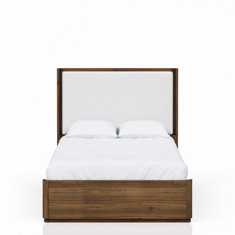 Grand lit tapissier en noyer (seulement lit)
