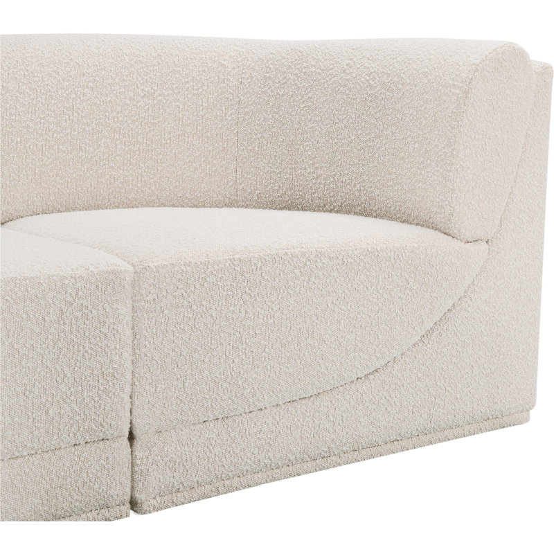 Canapé rembourré 68 "Ollie, Tissu crème bouclé