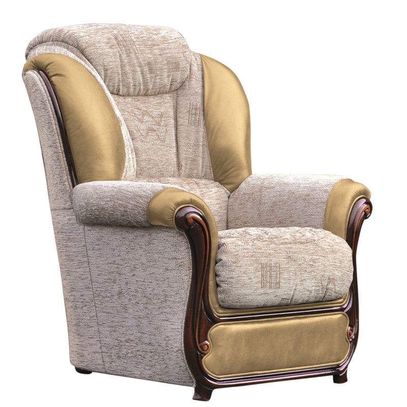 Kissell Faux Leather Armchair, Aged Nut