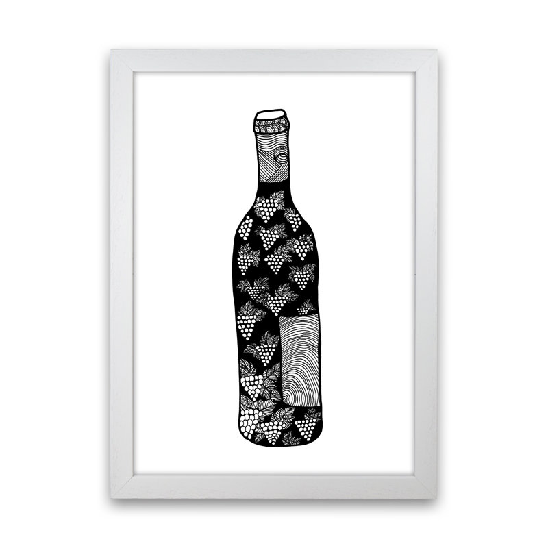 Wine Bottle by Carissa Tanton - Print, 34cm H x 25cm W x 3cm D, White Framed