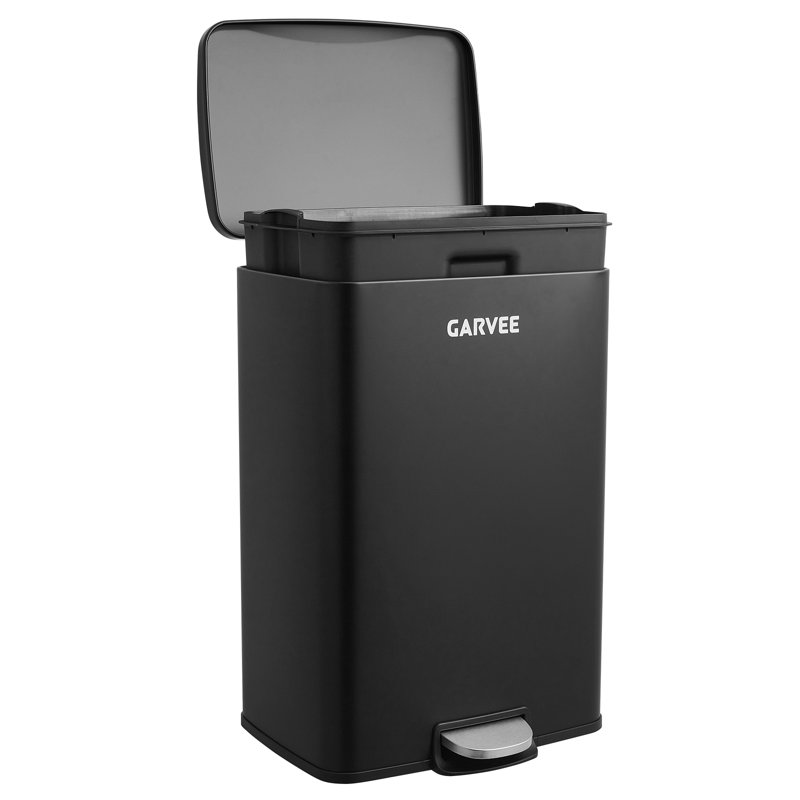 Grande poubelle à pédale en acier inoxydable 13 gallons 50L, poubelle silencieuse à fermeture douce avec seau intérieur amovible pour la cuisine, le salon, le bureau et le garage