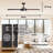 Mexa 54" Indoor Modern Matte Black Ceiling Fan with Integrated LED Light and Remote Control