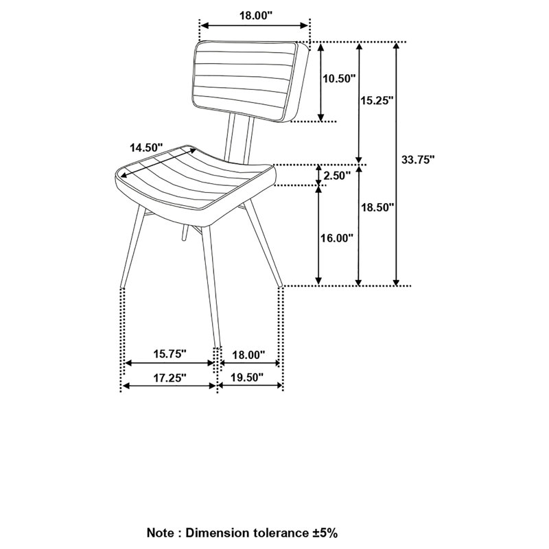 Chaises d'appoint rembourrées Grady brun clair et noir (ensemble de 2)