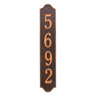 Admiral Personalized Vertical Estate 4-Line Wall Address Plaque