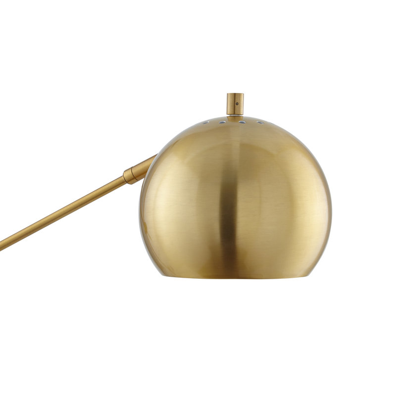Lampe de bureau en métal Grabriela, Laiton, Blanc