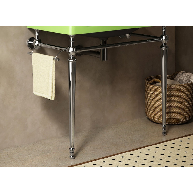 Meuble-lavabo autoportant de 36 po Finish avec pieds en fer et barre à serviettes détachable orientée vers la gauche ou vers la droite, livré avec l'ensemble d'assemblage, poids de 10,23 lb, pieds, paquet plat, guide étape par étape, 34,9 po
