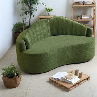 Canapés courbés peu encombrants, tissu chenille, style rétro pour les appartements