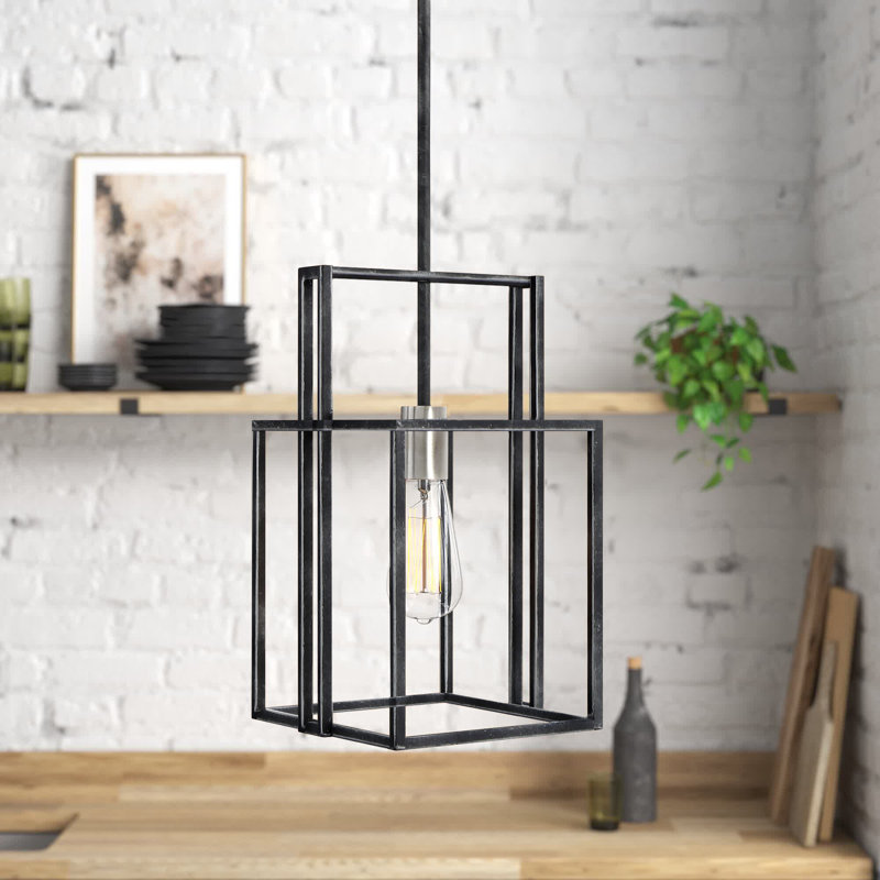 Larchmont 1 - Light Single Pendant, Iron Black/Brushed Nickel