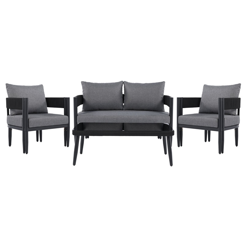 Viola 4 Piece Conversation Set, Gray