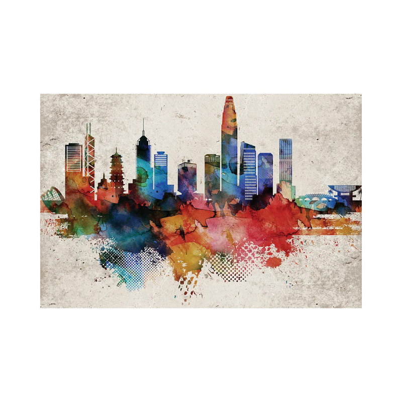 Hong Kong Skyline - Wrapped Canvas Gallery-Wrapped Canvas Giclée, 101.6 cm H x 66.04 cm W x 3.175 cm D