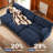 Modular Sectional Couch With Ottoman, 3-Seater Modern L-Shaped Sofa Couches, Comfy Chenille Sofa-Blue-200601982
