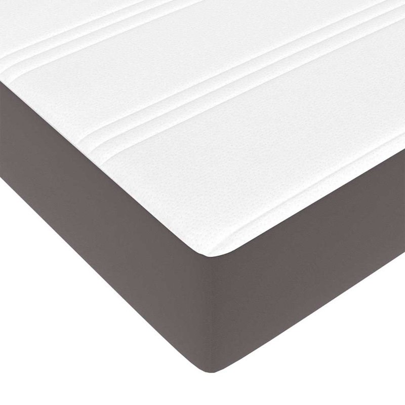  Structure de lit avec matelas en similicuir gris 35,4 "x 78,7", Grey, Simple