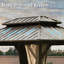 10 pi. L 8 pi. D Pavillon de jardin en aluminium avec toit double en pente-115095279