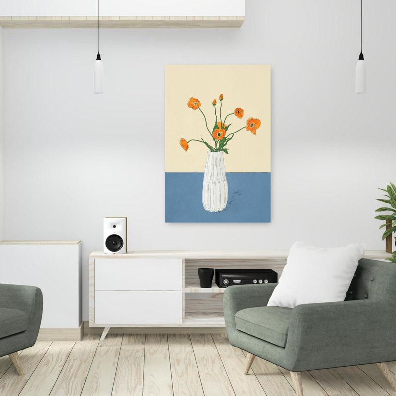 Dear Reminder Blue Abstract Contemporary Wall Art, 36" H x 24" W