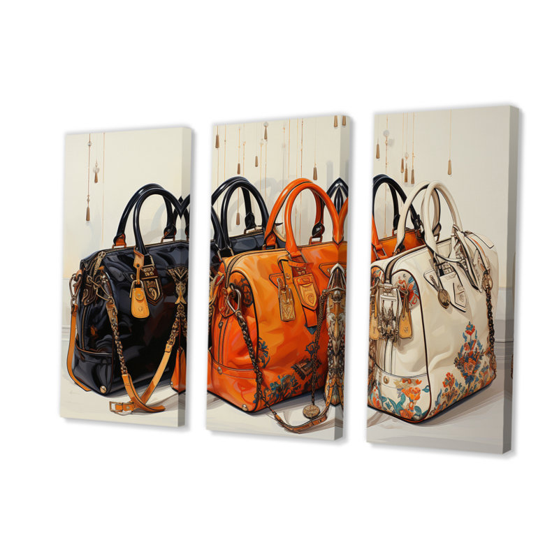 Impression sur toile 3 pièces Minimalisme Fashion Bag Envy I, H 32 po x l 48 po x P 1 po