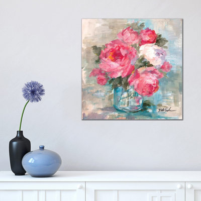 Summer Roses I 1 Piece Wrapped Canvas Painting