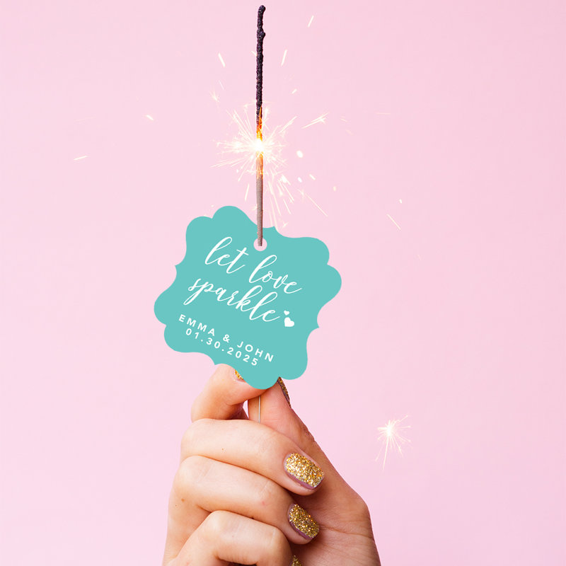 Cadre personnalisé sur mesure Let Love Sparkle, Bleu diamant