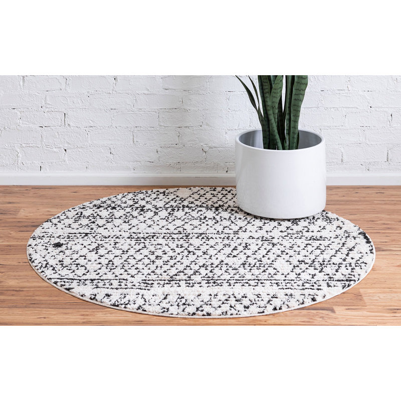 Victorville Abstract Indoor Rug, Round 7'
