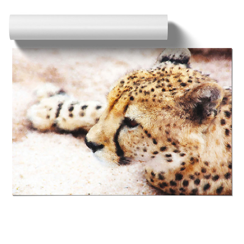 Cheetah Painting - Frameless Print, 30cm H x 42cm W x 0.1cm D
