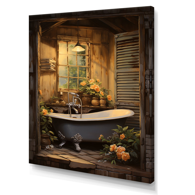 Brown Rustic Bathroom Retrait, 20" H x 12" W x 1" D