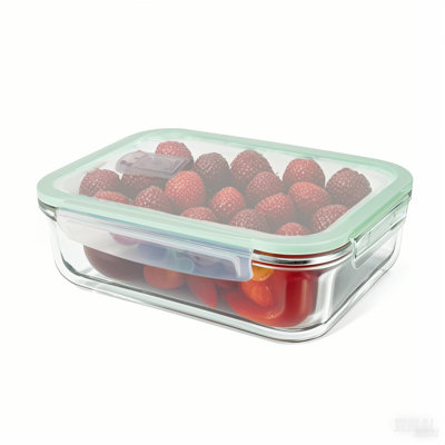 Fixturedisplays® Glass Storage Container 8X6X2.6" With Lid Airtight Glass Lunch Boxes For Freezer To Oven Safe Leak Proof 5BD2FF96DA9D46A9885E43CE90AE1EBD