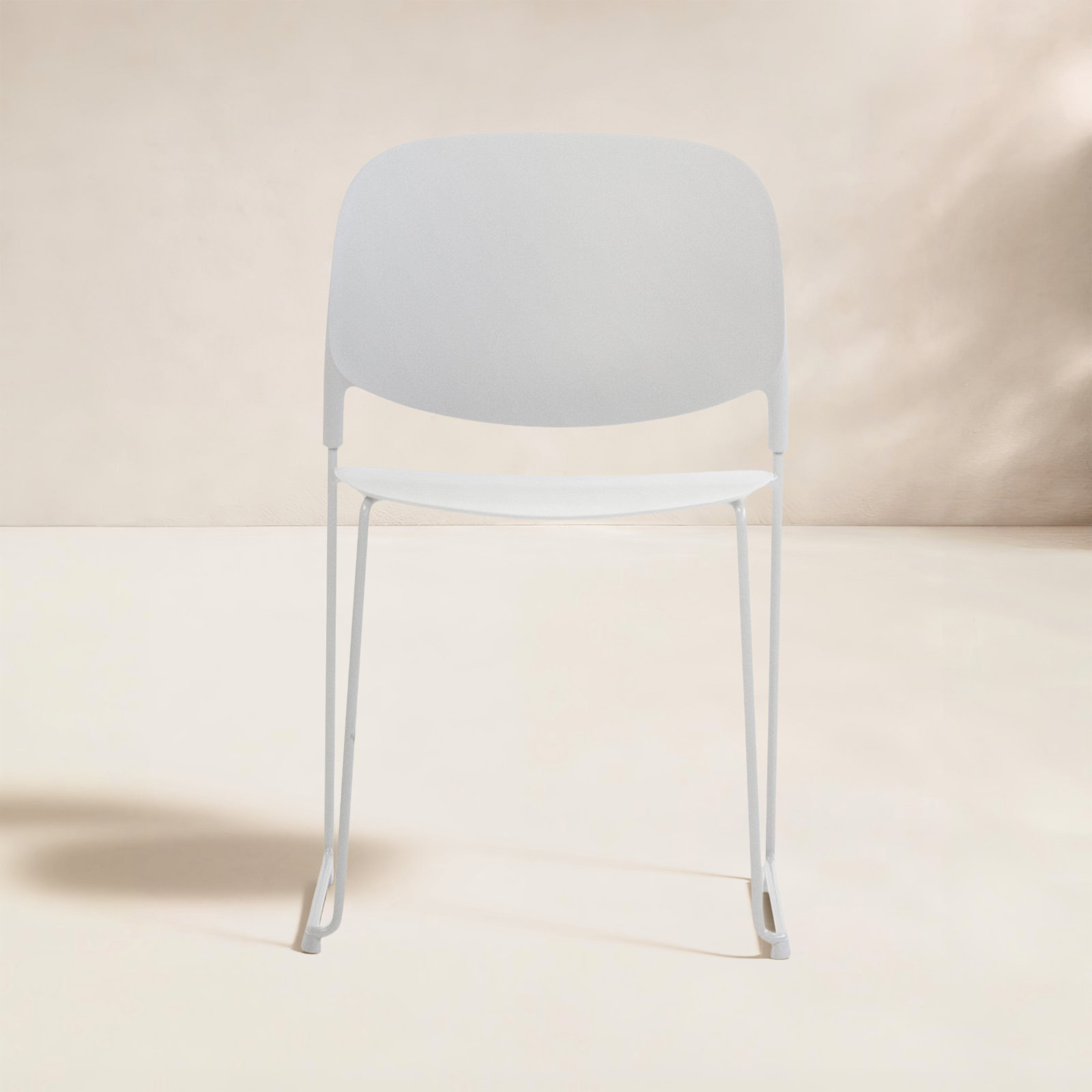 Calvin Stackable Patio Side Chair, White