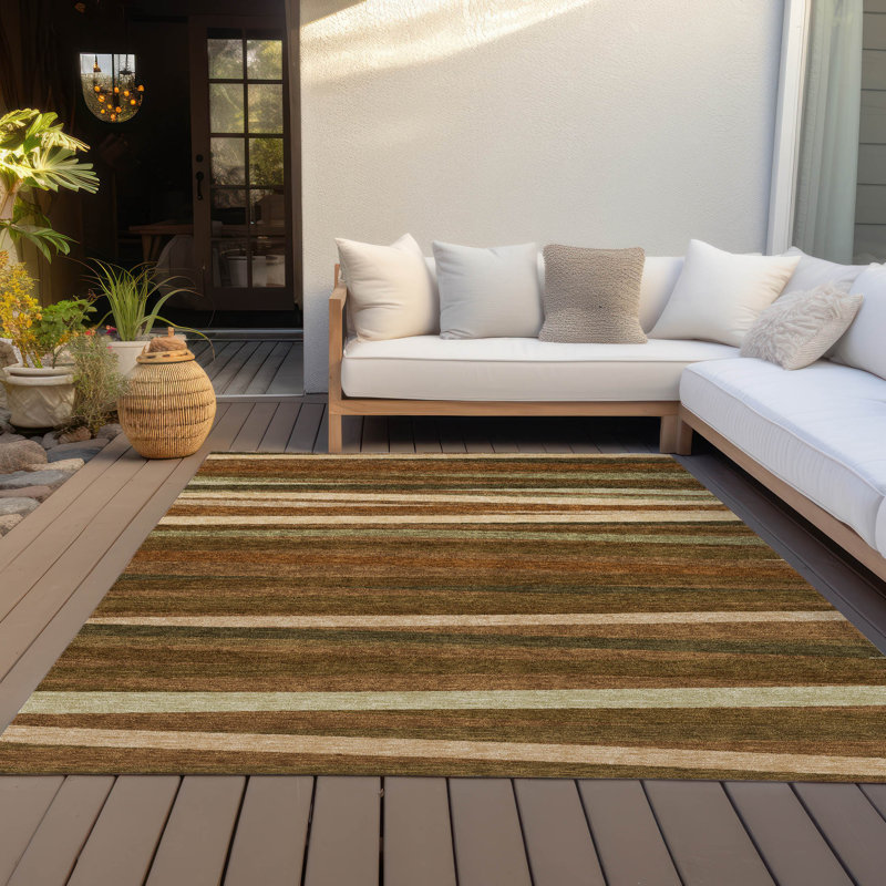 Tapis orange intérieur / extérieur lavable Liora , 10 pi x 14 pi