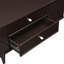  Table basse moderne moderne avec 4 tiroirs et rangement latéral caché, pieds en bois massif, brun
