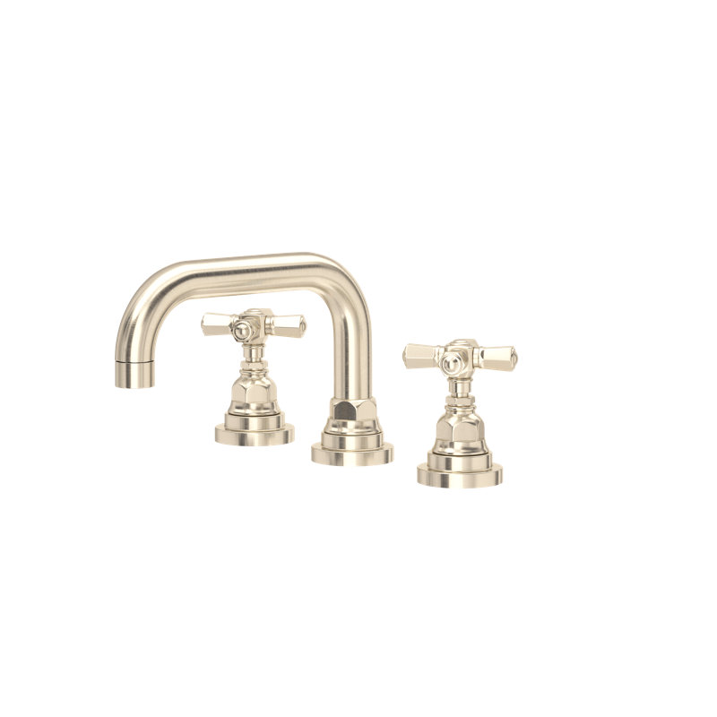 San Giovanni Widespread Bathroom Faucet with U-Spout, Satin Nickel